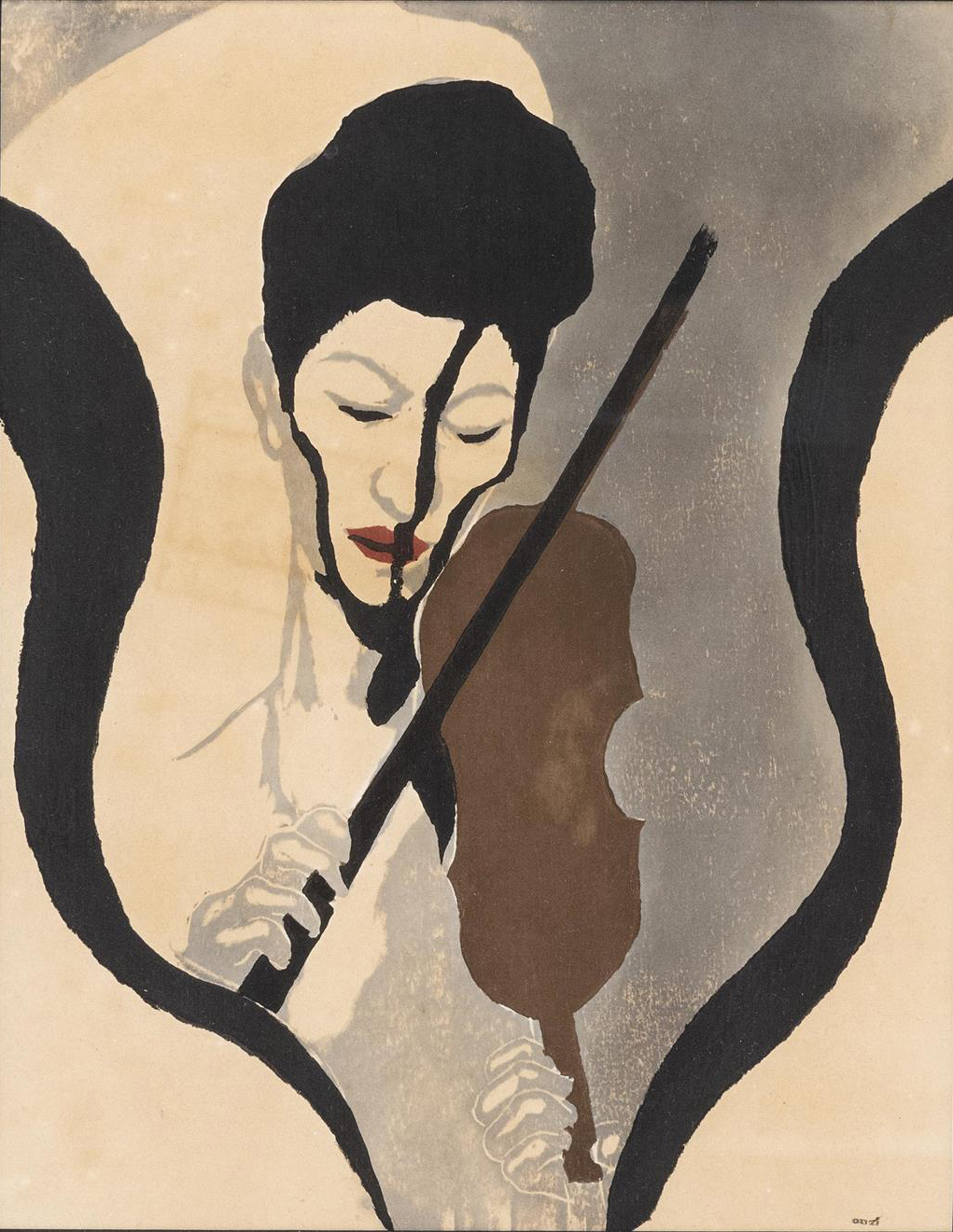 Impression of a Violinist by Koshiro Onchi
